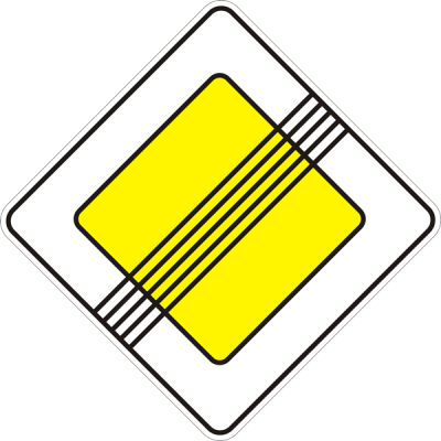 Дорожній Знак 2.4 Кінець Головної Дороги Дорожній Знак 2.4 Кінець Головної Дороги
