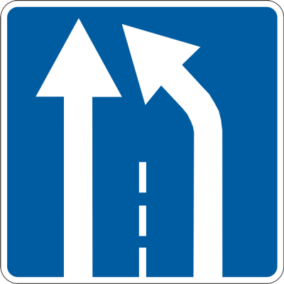 Road Sign 5.21.1 End of Additional Lane Road Sign 5.21.1 End of Additional Lane