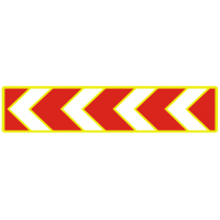 Дорожній Знак з Флуоресцентним Окантуванням 1.4.2 Напрямок Повороту 