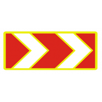 Дорожній Знак з Флуоресцентним Окантуванням 1.4.4 Напрямок Повороту 