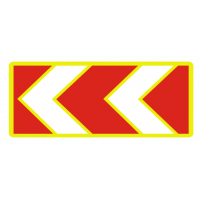 Дорожній Знак з Флуоресцентним Окантуванням 1.4.5 Напрямок Повороту 