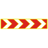 Дорожній Знак з Флуоресцентним Окантуванням 1.4.1 Напрямок Повороту 